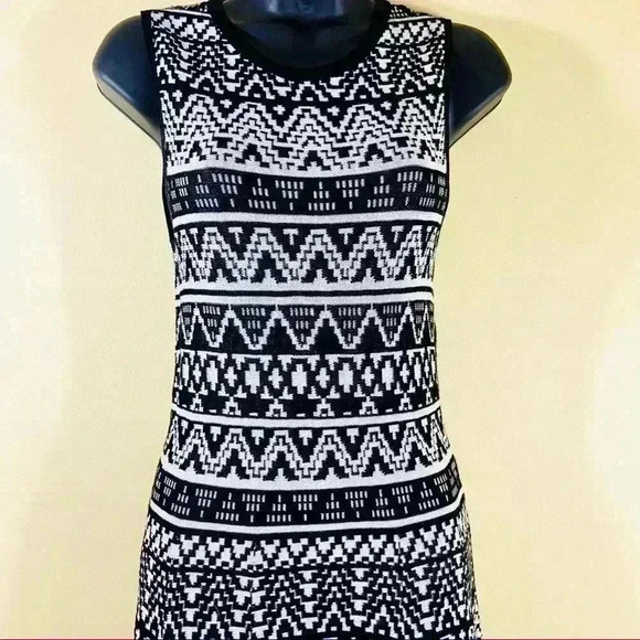 Altar’d State Rayon Black/white Sleeveless Knit A-Line Mini Dress Size S - Picture 7 of 16